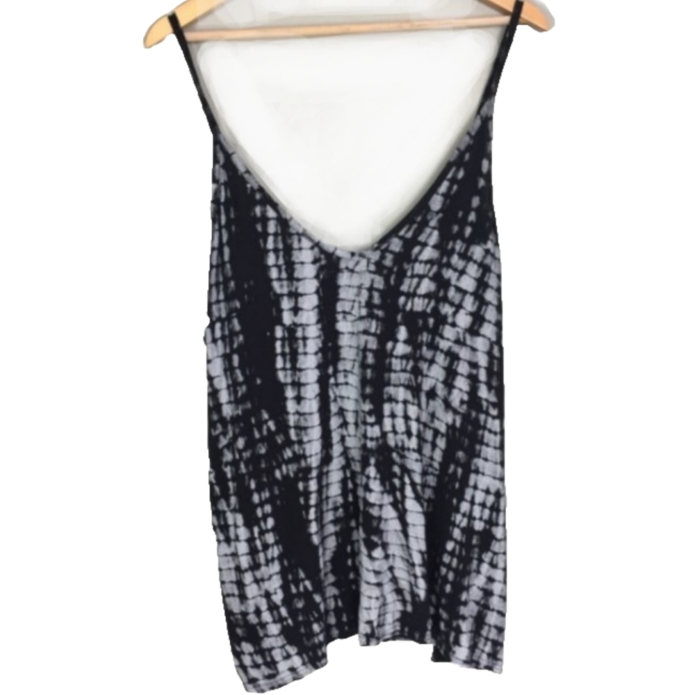 Boohoo Snake Skin Print Tank Top Black Silver Gray Size 18 Spaghetti Straps